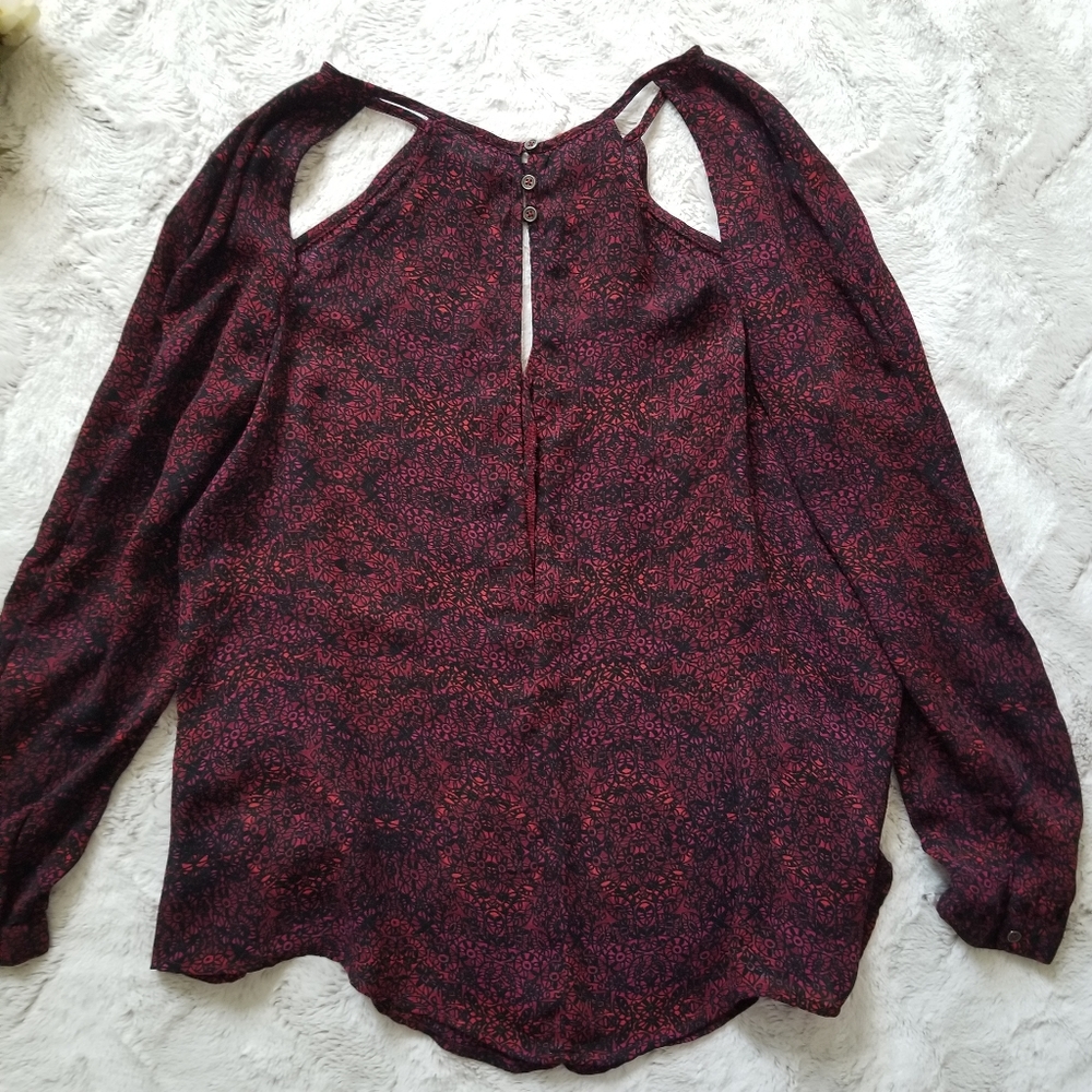 Ecote Raspberry Red Black Cut Out Collar Size S - Picture 6 of 10